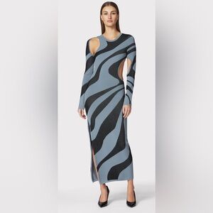 HERVE LEGER ABSTRACT JACQUARD GOWN size XS NWT